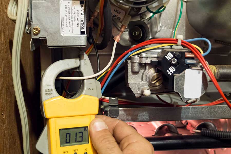 Heating system diagnostics performed during a furnace repair visit in New Braunfels, TX